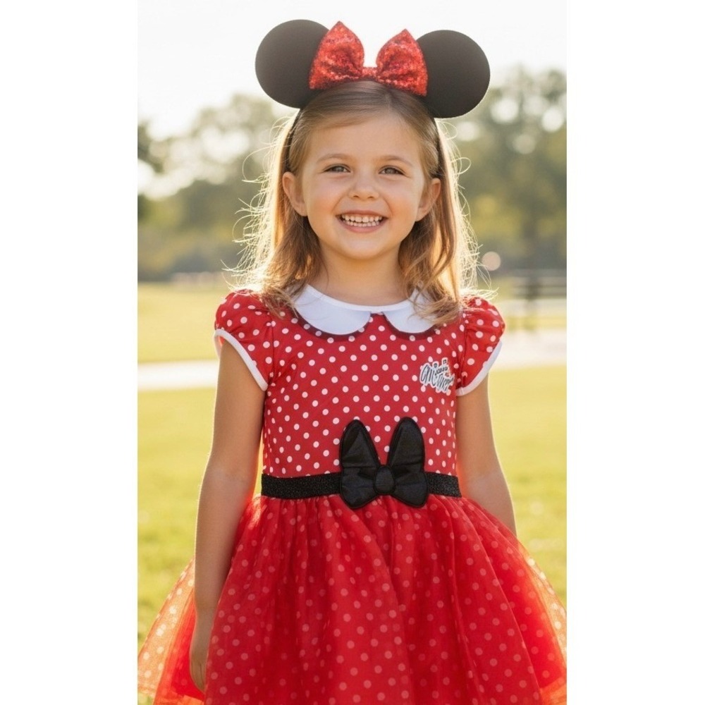 NWT Disney Minnie Mouse Red Polka Dot Costume Dress Girls 3t